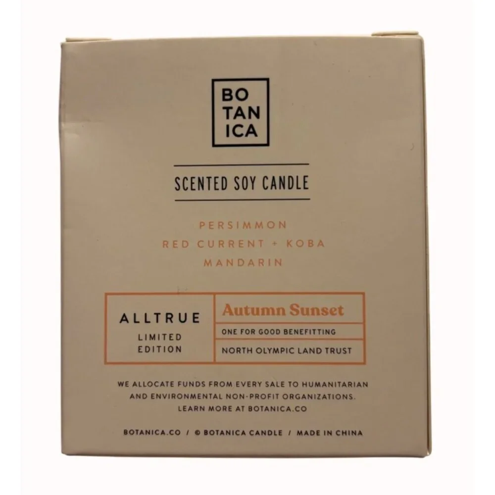 Botanica Autumn Sunset 100% Soy Scented Candle 8 Oz Limited Edition Persimmon Re